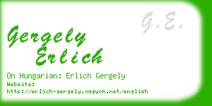 gergely erlich business card